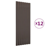 Vidaxx tagplader 12 stk 100x36 cm galvaniseret stål brun