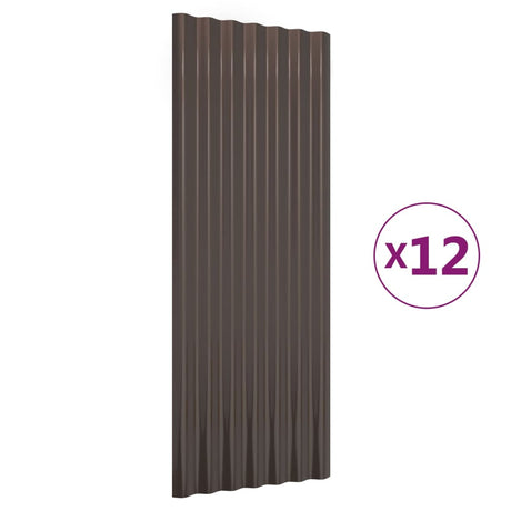 Vidaxx tagplader 12 stk 100x36 cm galvaniseret stål brun