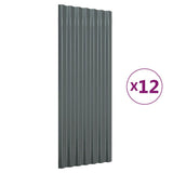 Vidaxx tagplader 12 stk 100x36 cm galvaniseret stål antracit