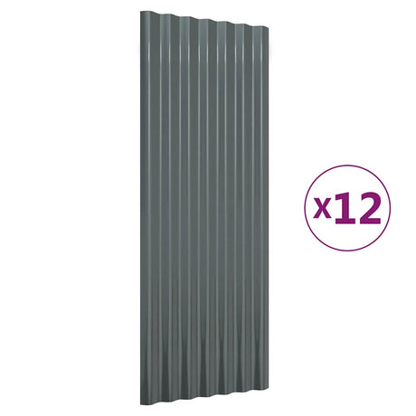 Vidaxx tagplader 12 stk 100x36 cm galvaniseret stål antracit