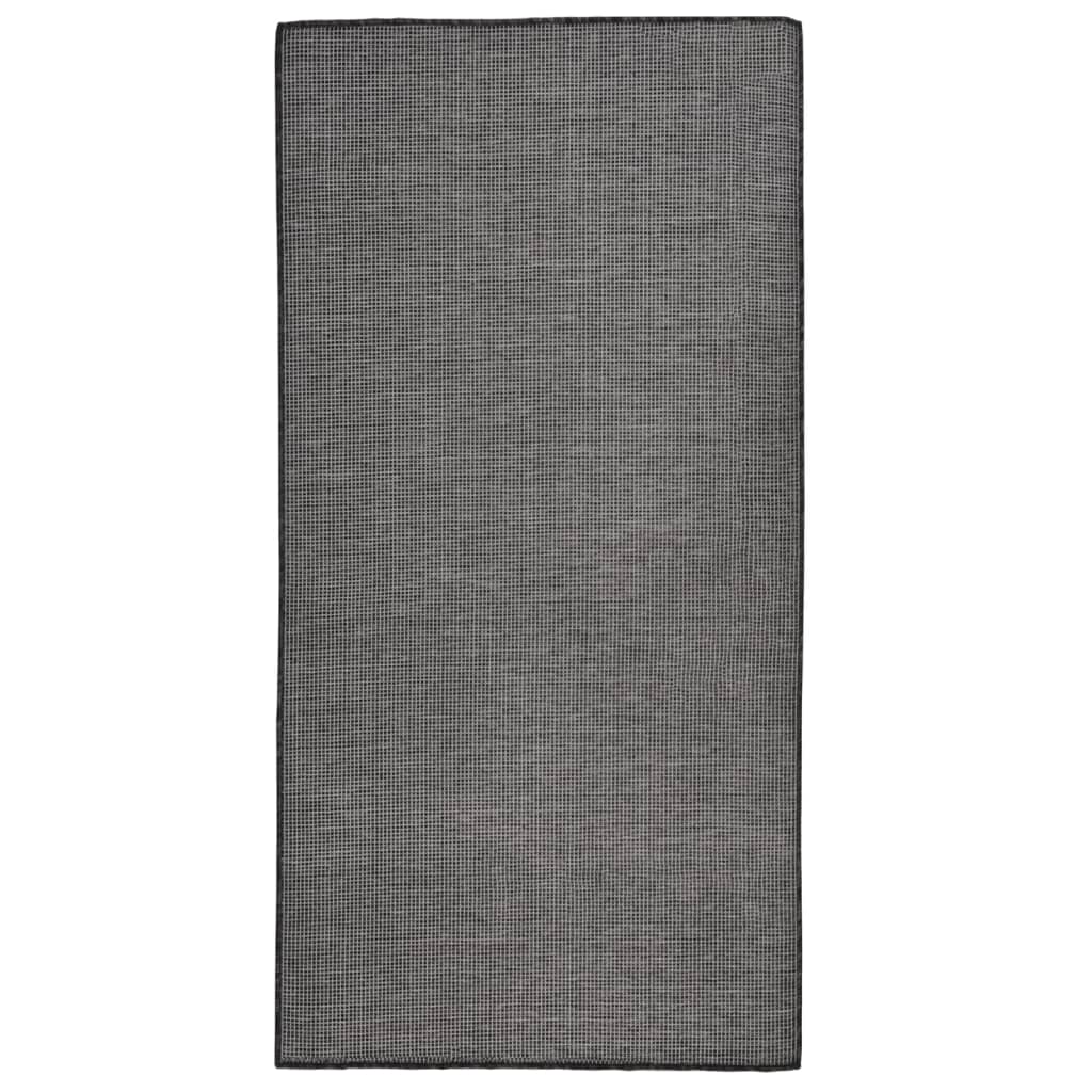 Vidaxl uden for tæppet fladt vævet 100x200 cm grå