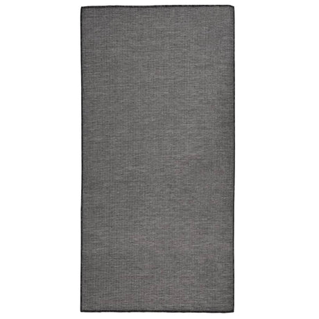 Vidaxl uden for tæppet fladt vævet 100x200 cm grå