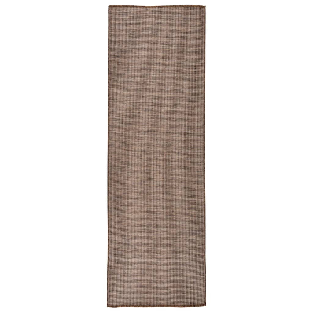 Vidaxl uden for tæppet fladt vævet 80x250 cm brun