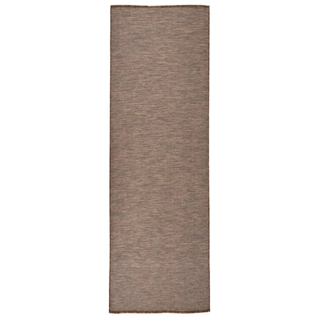 Vidaxl uden for tæppet fladt vævet 80x250 cm brun