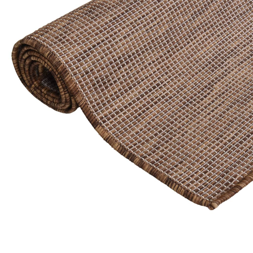 Vidaxl uden for tæppet fladt vævet 120x170 cm brun