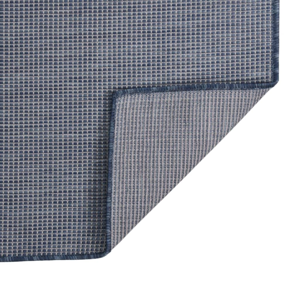 Vidaxl uden for tæppet fladt vævet 80x250 cm blå