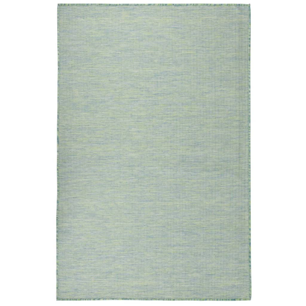 Vidaxl uden for tæppet fladt vævet 100x200 cm turkis