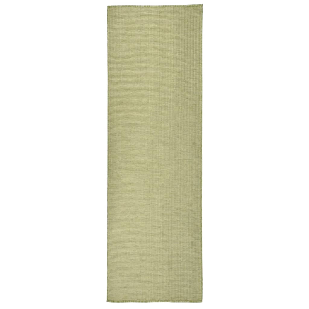 Vidaxl uden for tæppet fladt vævet 80x250 cm grøn