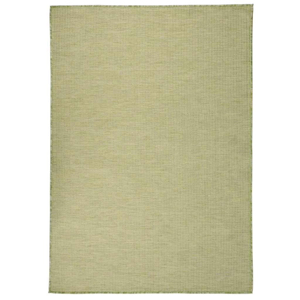 Vidaxl uden for tæppet fladt vævet 140x200 cm grøn