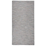 Vidaxl uden for tæppet fladt vævet 100x200 cm brun og blå