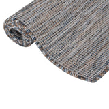 Vidaxl uden for tæppet fladt vævet 100x200 cm brun og blå