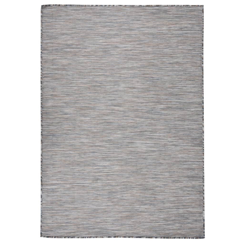 Vidaxl uden for tæppet fladt vævet 140x200 cm brun og blå