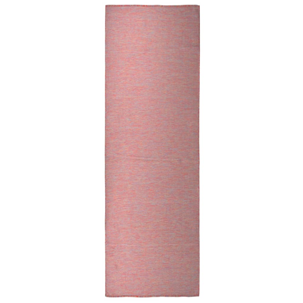Vidaxl uden for tæppet fladt vævet 80x250 cm rød