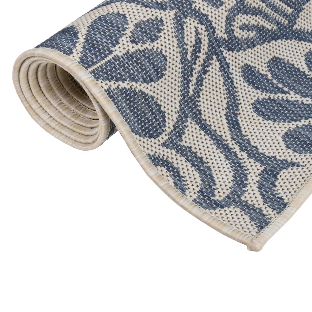 Vidaxl udenfor tæppe med mønster fladtvævet 200x280 cm blå