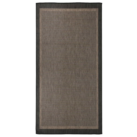 Vidaxl uden for tæppet fladt vævet 100x200 cm mørkebrun