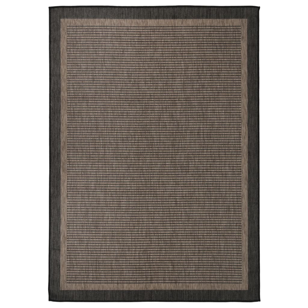 Vidaxl uden for tæppet fladt vævet 120x170 cm mørkebrun