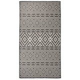 Vidaxl udenfor tæppe med mønster fladtvævet 80x150 cm sort