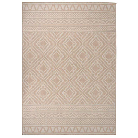 Vidaxl udenfor tæppe med mønster fladtvævet 120x170 cm brun