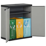 Vidaxl Garden Waste Box 68x40x85 cm polypropen grå og sort