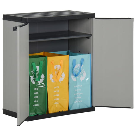 Vidaxl Garden Waste Box 68x40x85 cm polypropen grå og sort