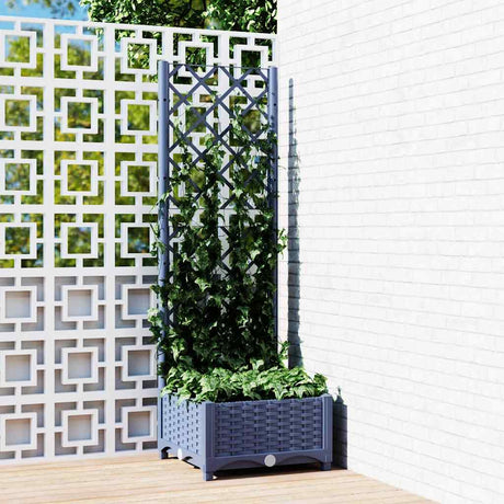 Vidaxl Planning Box med Trellis Blue Grey 40x40x121,5 cm pp