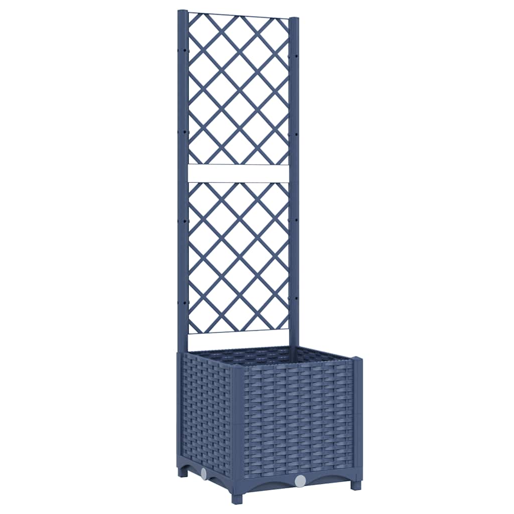 Vidaxl Plannet med Trellis Blue Grey 40x40x136 cm pp