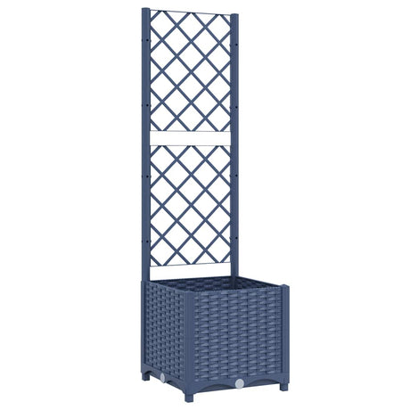 Vidaxl Plannet med Trellis Blue Grey 40x40x136 cm pp