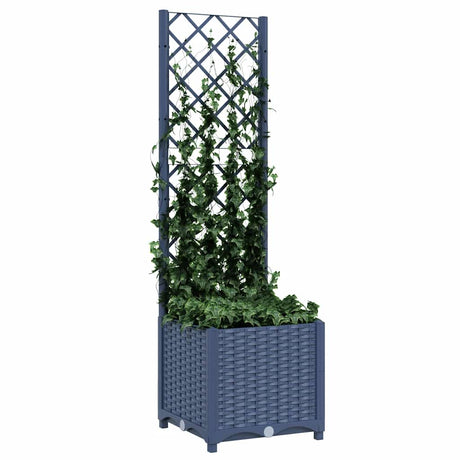Vidaxl Plannet med Trellis Blue Grey 40x40x136 cm pp