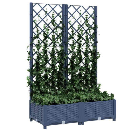 Vidaxxl plantekasse med espalier blå-grå 80x40x121,5 cm pp