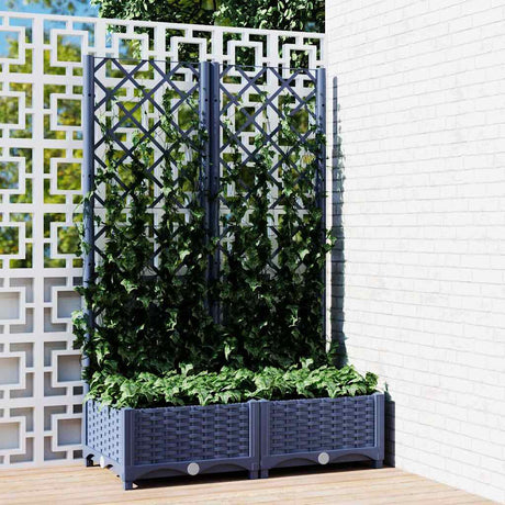 Vidaxxl plantekasse med espalier blå-grå 80x40x121,5 cm pp