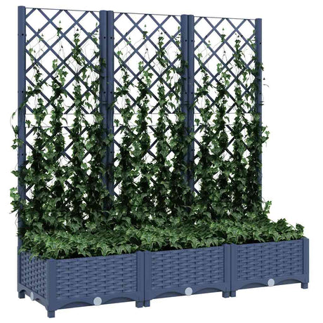 Vidaxx plantekasse med espalier 120x40x121,5 cm polypropylen blå-grå