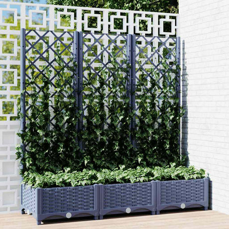Vidaxx plantekasse med espalier 120x40x121,5 cm polypropylen blå-grå