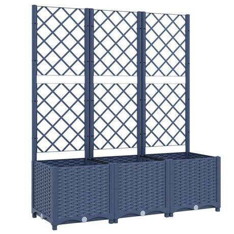 Vidaxx plantekasse med espalier 120x40x136 cm polypropylen blå-grå