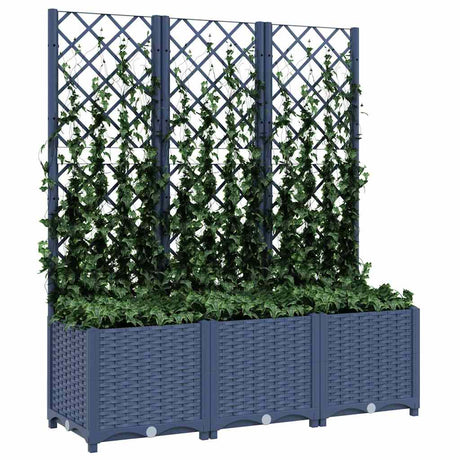 Vidaxx plantekasse med espalier 120x40x136 cm polypropylen blå-grå
