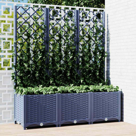 Vidaxx plantekasse med espalier 120x40x136 cm polypropylen blå-grå