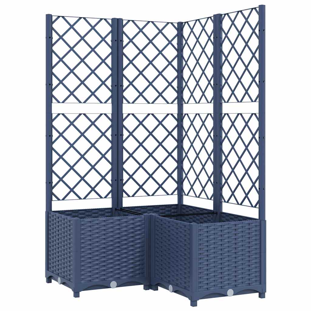 Vidaxx plantekasse med espalier 80x80x136 cm polypropylen blå-grå