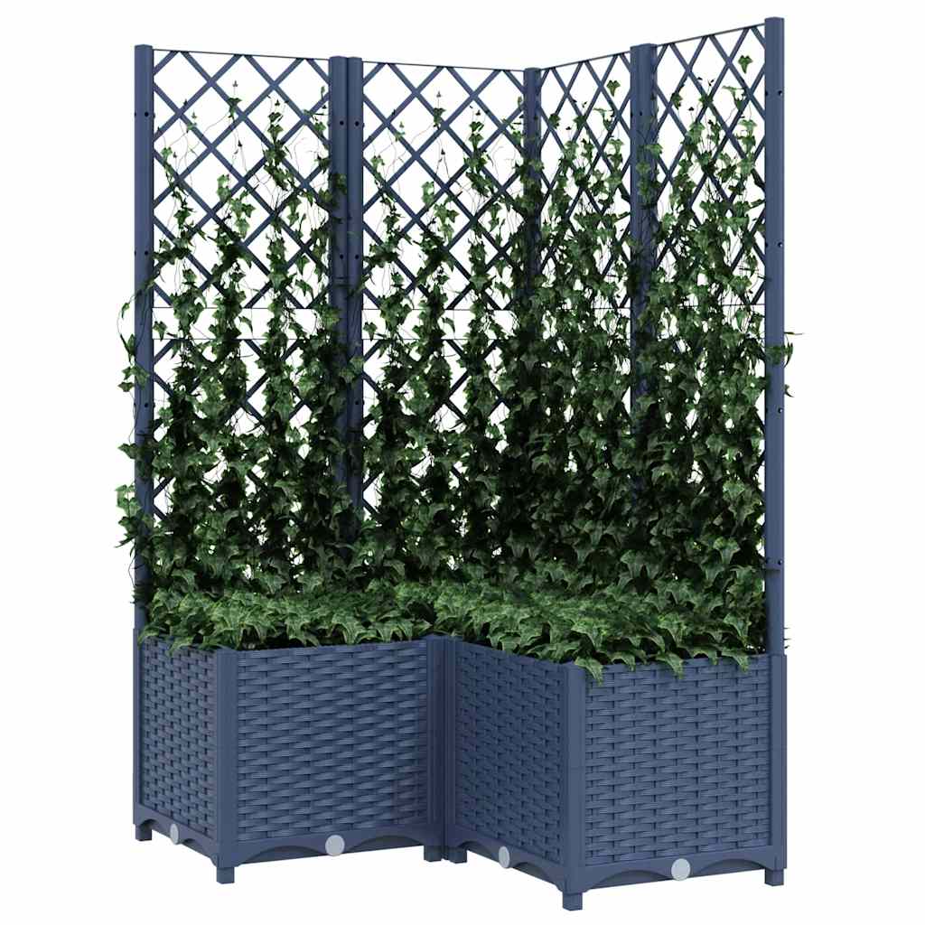 Vidaxx plantekasse med espalier 80x80x136 cm polypropylen blå-grå
