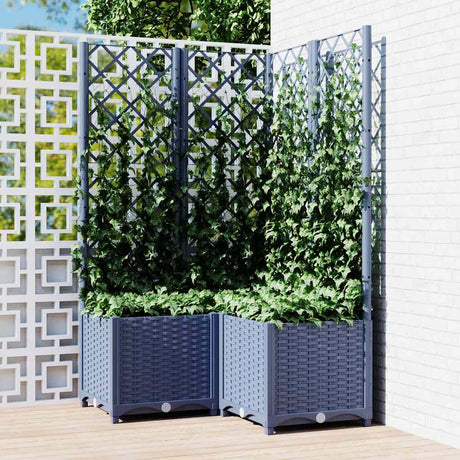 Vidaxx plantekasse med espalier 80x80x136 cm polypropylen blå-grå