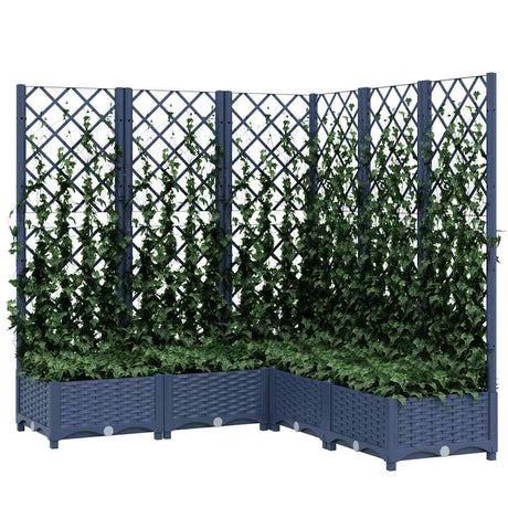 Vidaxx plantekasse med espalier 120x120x121,5 cm polypropylen blå-grå