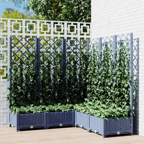 Vidaxx plantekasse med espalier 120x120x121,5 cm polypropylen blå-grå