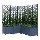 Vidaxx plantekasse med espalier 120x120x136 cm polypropylen blå-grå
