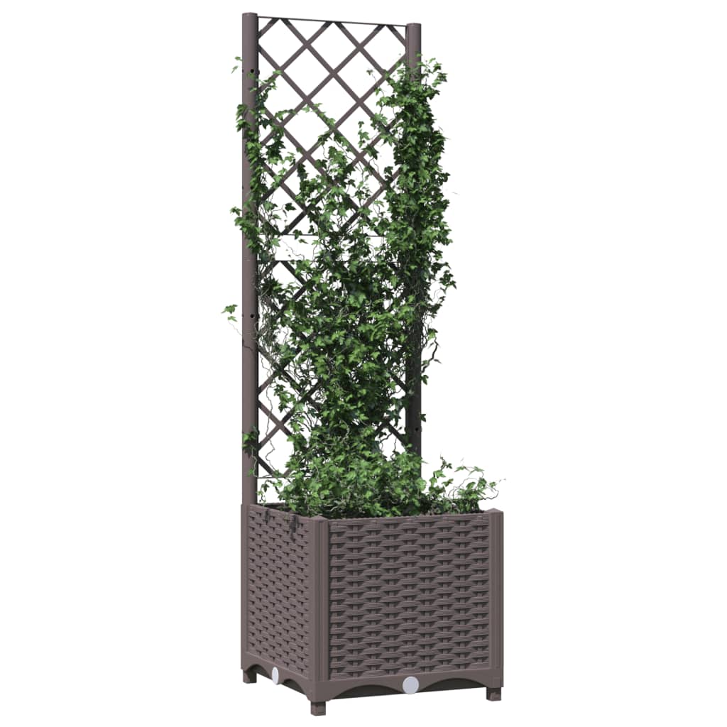 Vidaxl Plannet med lamellarbejde 40x40x136 cm polypropenbrun