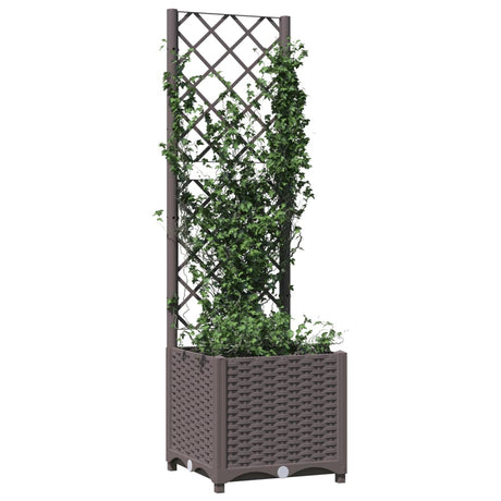 Vidaxl Plannet med lamellarbejde 40x40x136 cm polypropenbrun