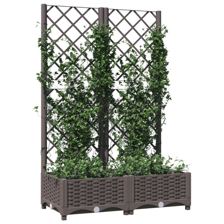 Vidaxl Planter med SLAT 80x40x121,5 cm polypropenbrun