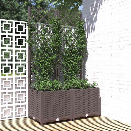 Vidaxl Planning Box med lameller 80x40x136 cm polypropenbrun