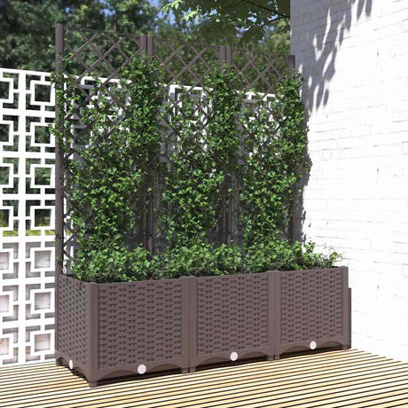 Vidaxxl plantekasse med espalier brun 120x40x136 cm s