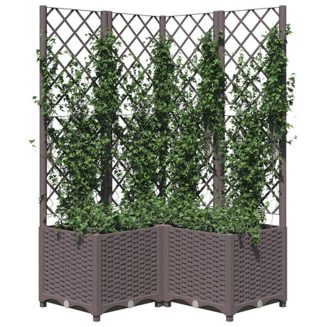 Vidaxl Planning Box med lameller 80x80x136 cm polypropenbrun