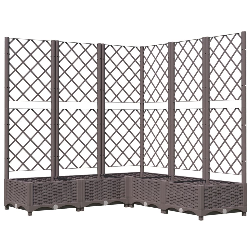 Vidaxl planter med lameller arbejde 120x120x121,5 cm polypropenbrun