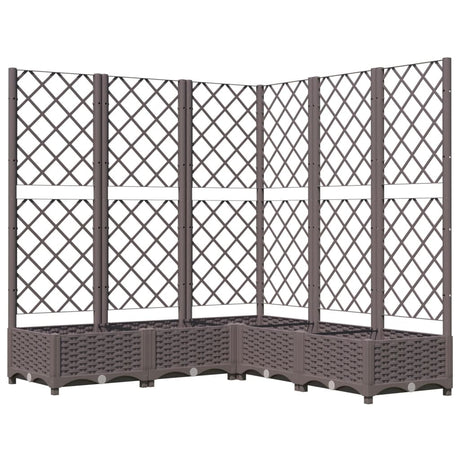 Vidaxl planter med lameller arbejde 120x120x121,5 cm polypropenbrun