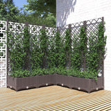 Vidaxl planter med lameller arbejde 120x120x121,5 cm polypropenbrun